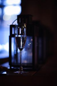 Close-up of wine glass on table