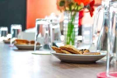 Close-up of food on table in restaurant