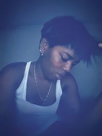 Woman looking at camera