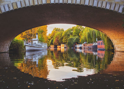 Arch bridge over canal