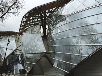 Low angle view of staircase against sky