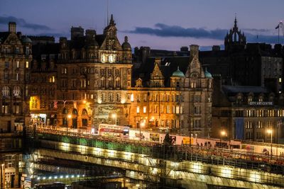 Edinburgh at the dead of night during a cold december night.