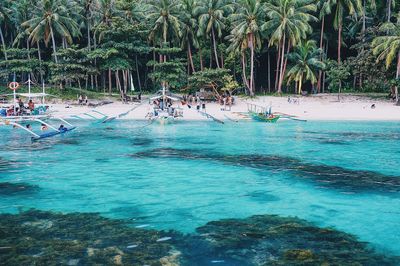 View of people on beach