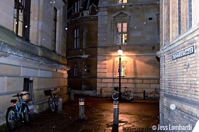 Bicycle in city at night