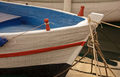 Close-up of a moored boat