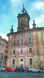 Low angle view of buildings against sky