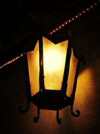 Illuminated lamp in dark room