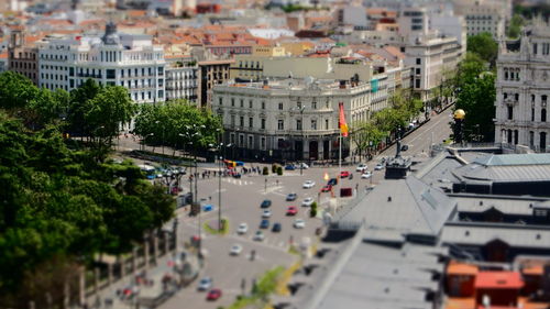 High angle view of traffic on road