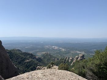 Scenic view of mountains against clear sky