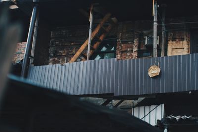 Old rusty metal structure in abandoned building
