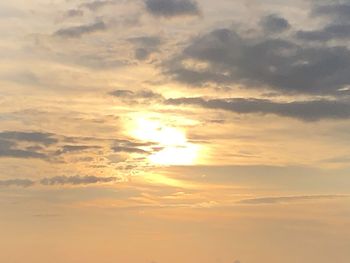 Low angle view of sun during sunset