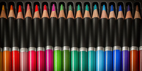 Close-up of colored pencils