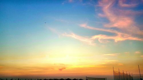 Low angle view of sky during sunset