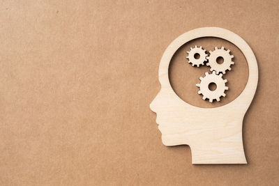 Directly above shot of carving on paper