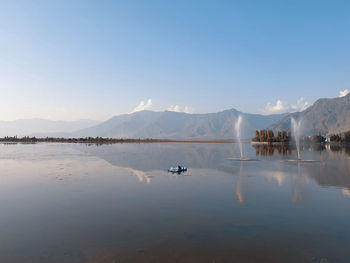 Panoramic view of lake against sky