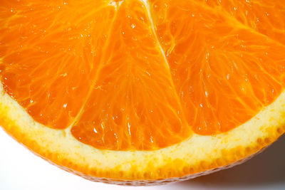 High angle view of orange slices