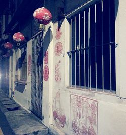 View of illuminated building