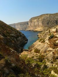 Scenic view of rocky mountains