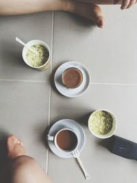 Directly above shot of coffee cup