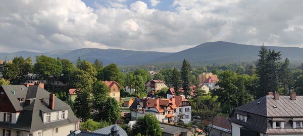 Panoramic shot of townscape against sky