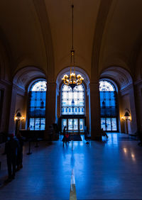 Interior of illuminated building