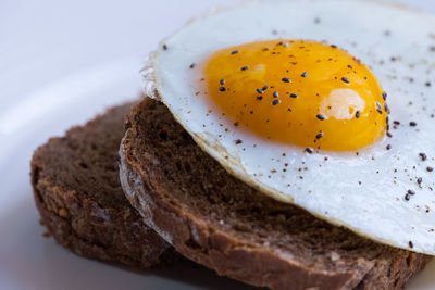 Close-up of bread in plate