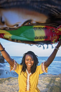 Portrait of a smiling girl at beach