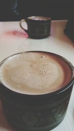 Close-up of coffee on table