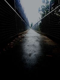 View of footbridge along road