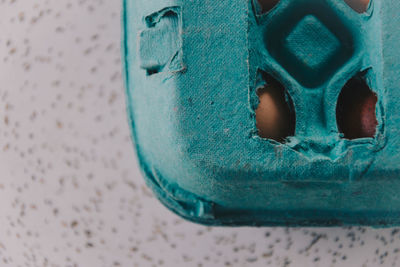 Close up of egg carton