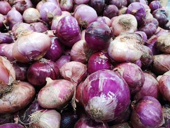 Full frame shot of onions for sale at market stall