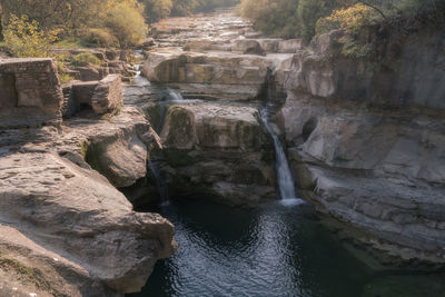 Scenic view of waterfall