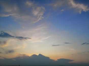 Low angle view of sky during sunset