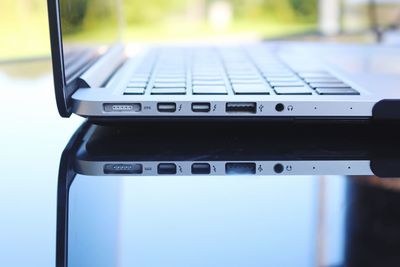 Close-up of laptop keyboard