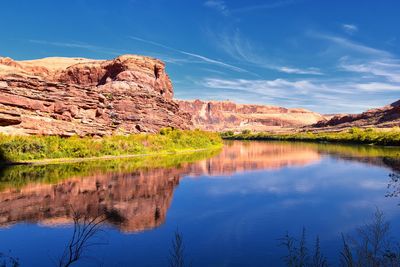 Moab panorama views colorado river jackass canyon red cliffs canyonlands arches national park, utah