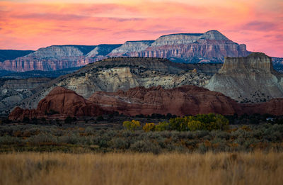 Rock formations at sunset
