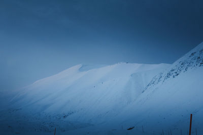 Low angle view of snow covered landscape