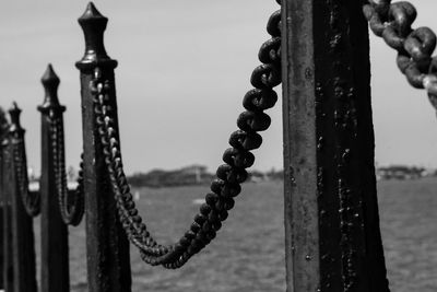 Chain fence against the river