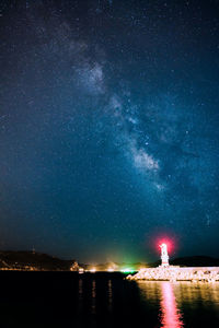 The lighthouse in kas  and the milky way