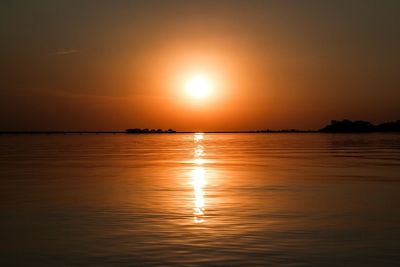 Scenic view of sea during sunset