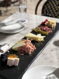 Close-up of food in plate on table