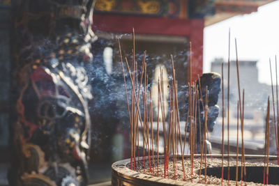 Close-up of incense sticks