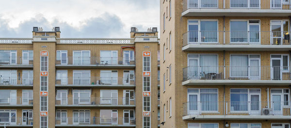 Low angle view of buildings against sky