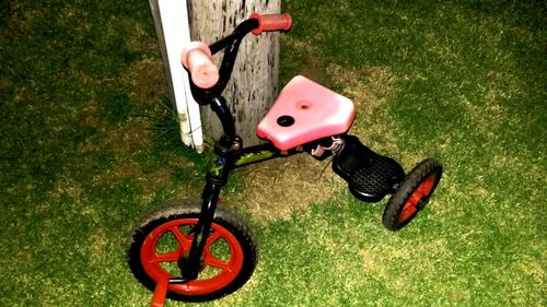 Close-up of toy on grass