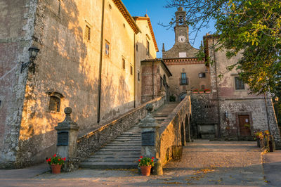 Convento di montesenario church and clock tower with sunshine