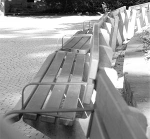 Empty bench in park