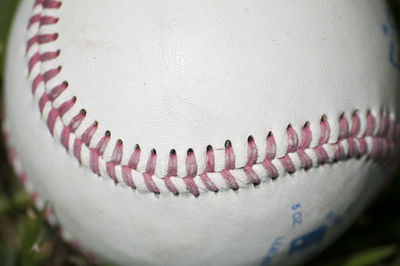 Close-up of white baseball