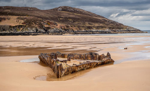 The remains of the forepart of the american liberty ship ss john randolf , sunk in july 1942, 