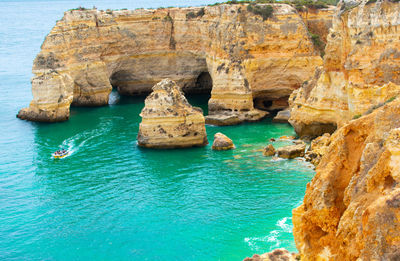 Rock formations in sea