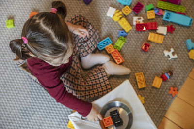 Girl playing at home